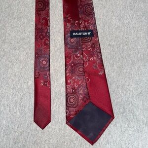Halston Heritage Red Paisley Tie